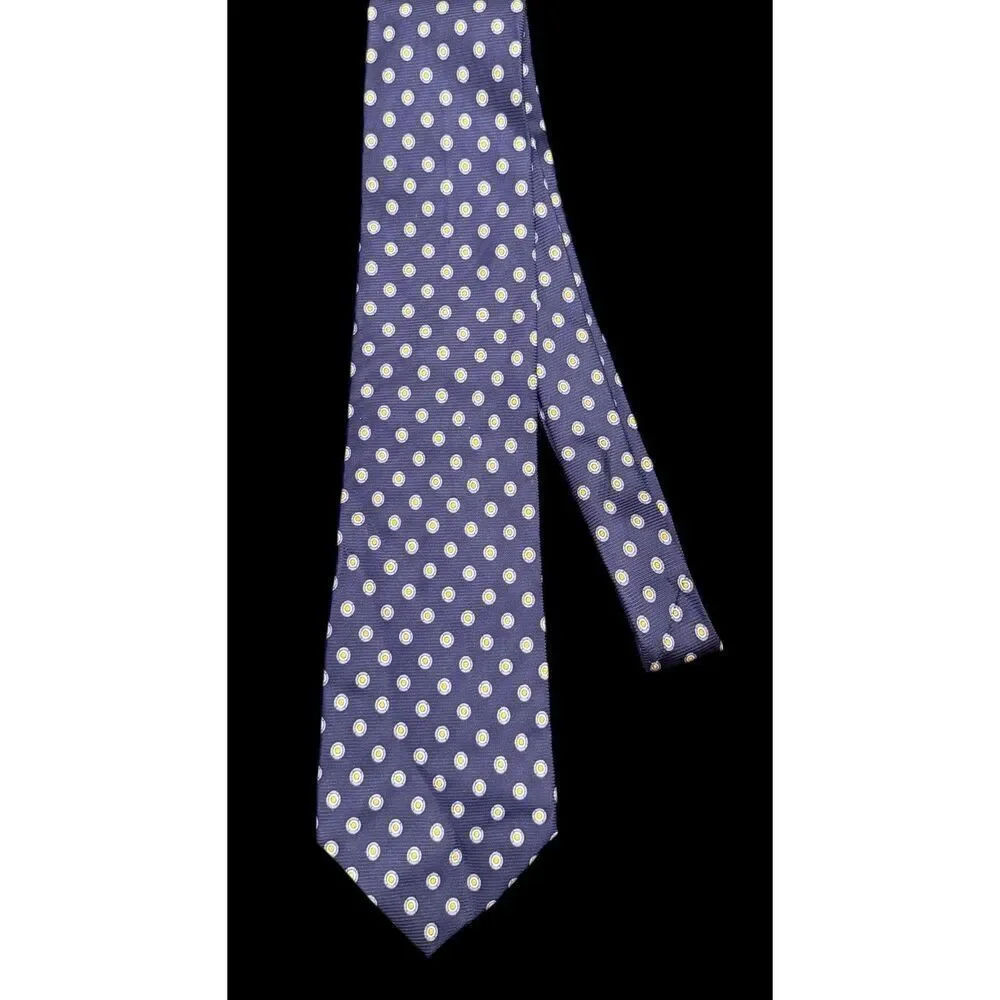 Lauren Ralph Lauren Pure Silk Tie Blue Yellow Academic Career